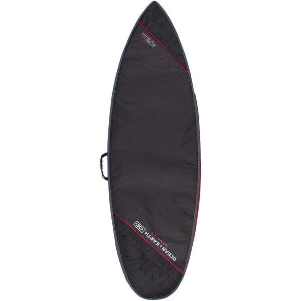 2026 Ocean and Earth Compact Day Short Board Cover OESCSB13 - Black / Red